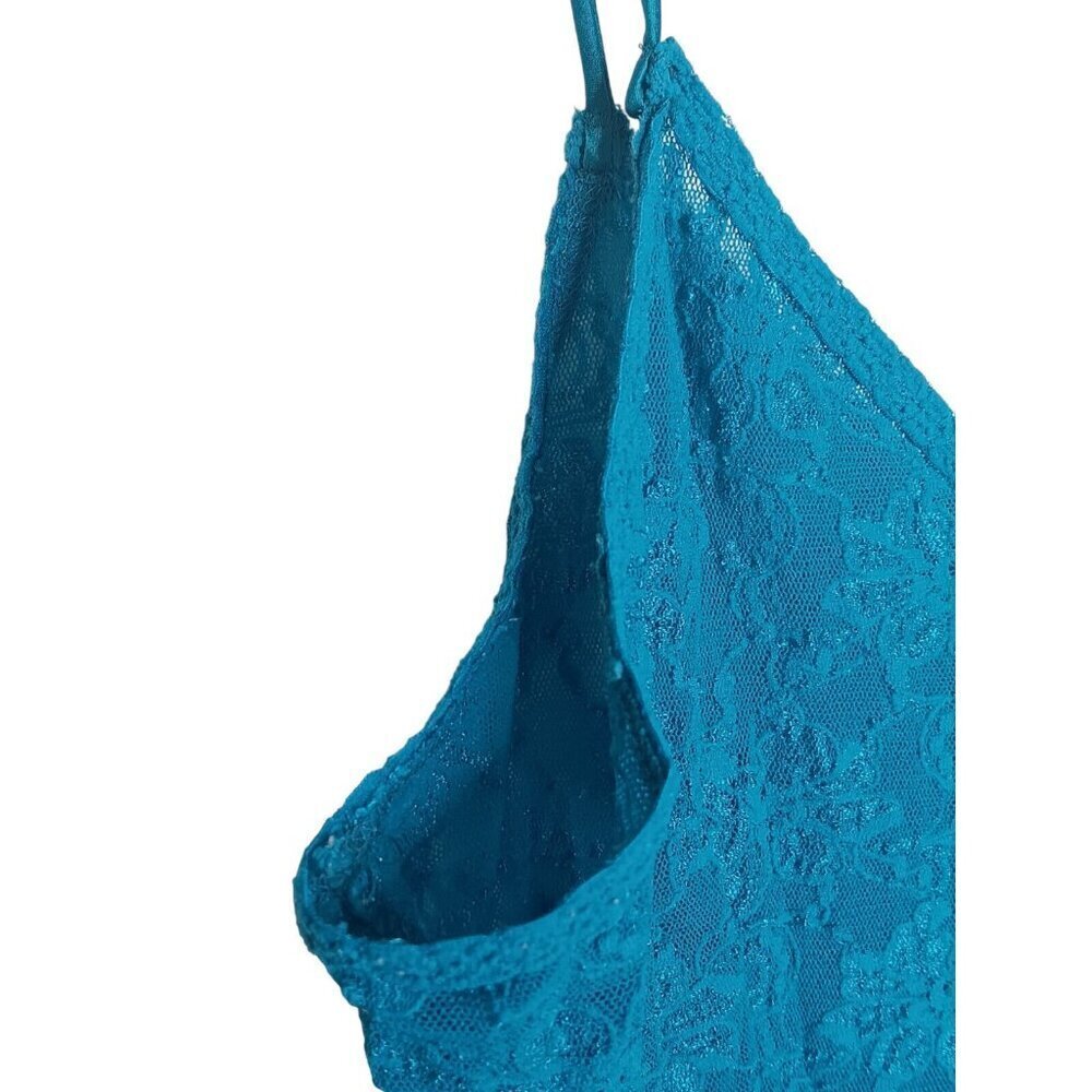 Vintage Victoria’s Secret Gold Label Blue Lace Dress M Floral USA Y2K - Picture 8 of 12